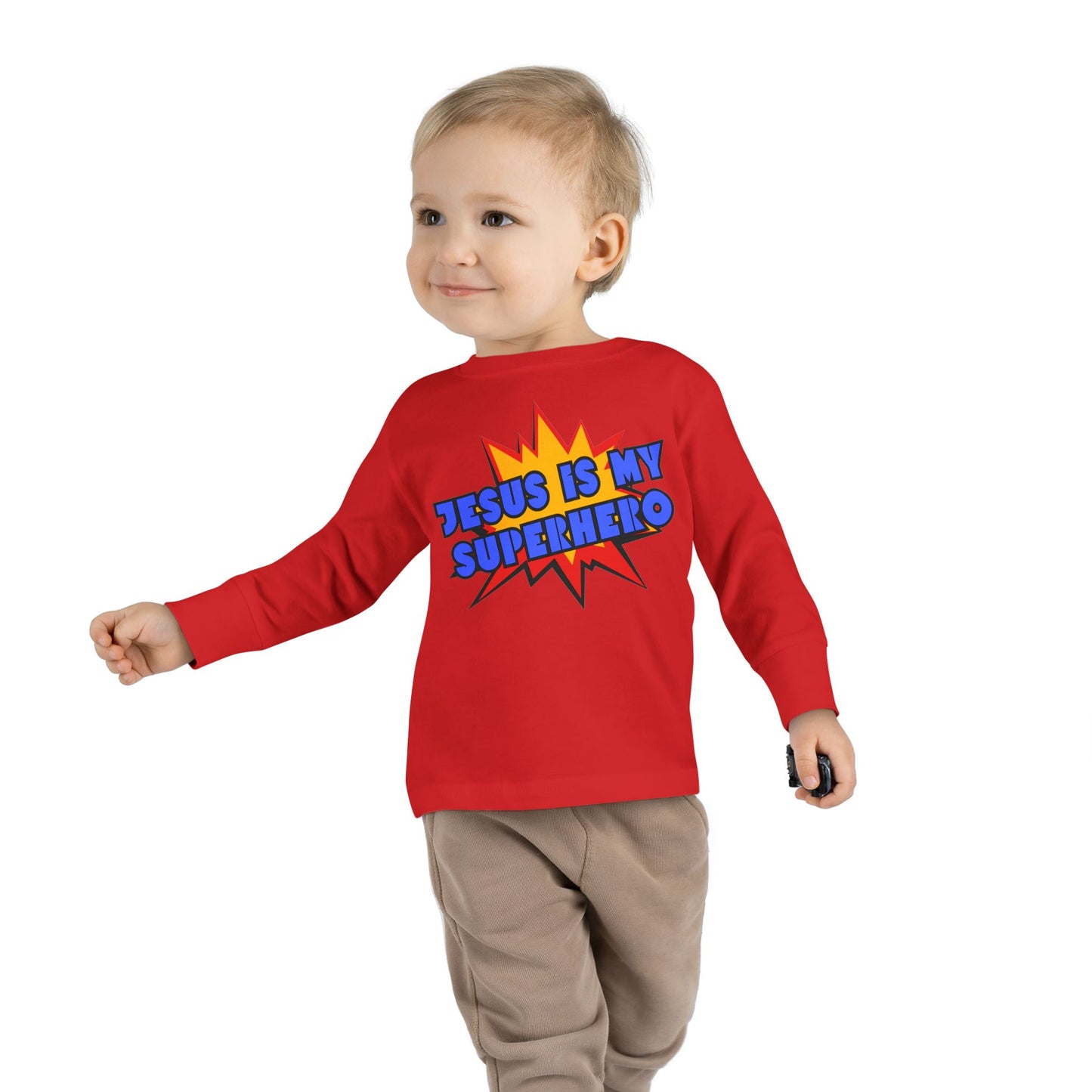 Toddler Jesus Superhero 2T-5T Long Sleeve Shirt