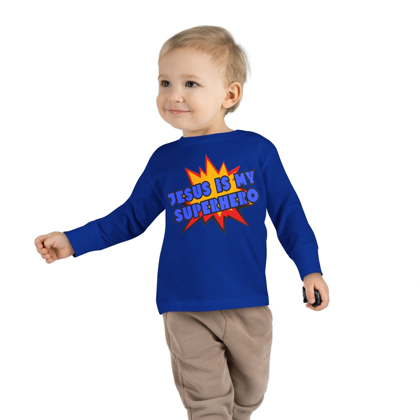 Toddler Jesus Superhero 2T-5T Long Sleeve Shirt
