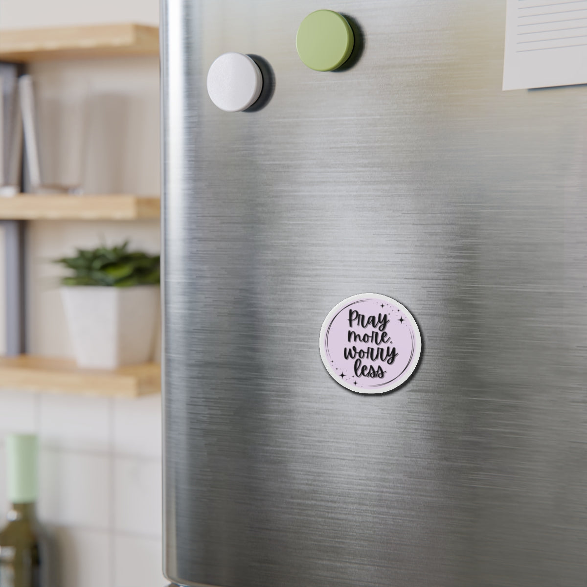 Pray More, Worry Less Die-Cut Magnet