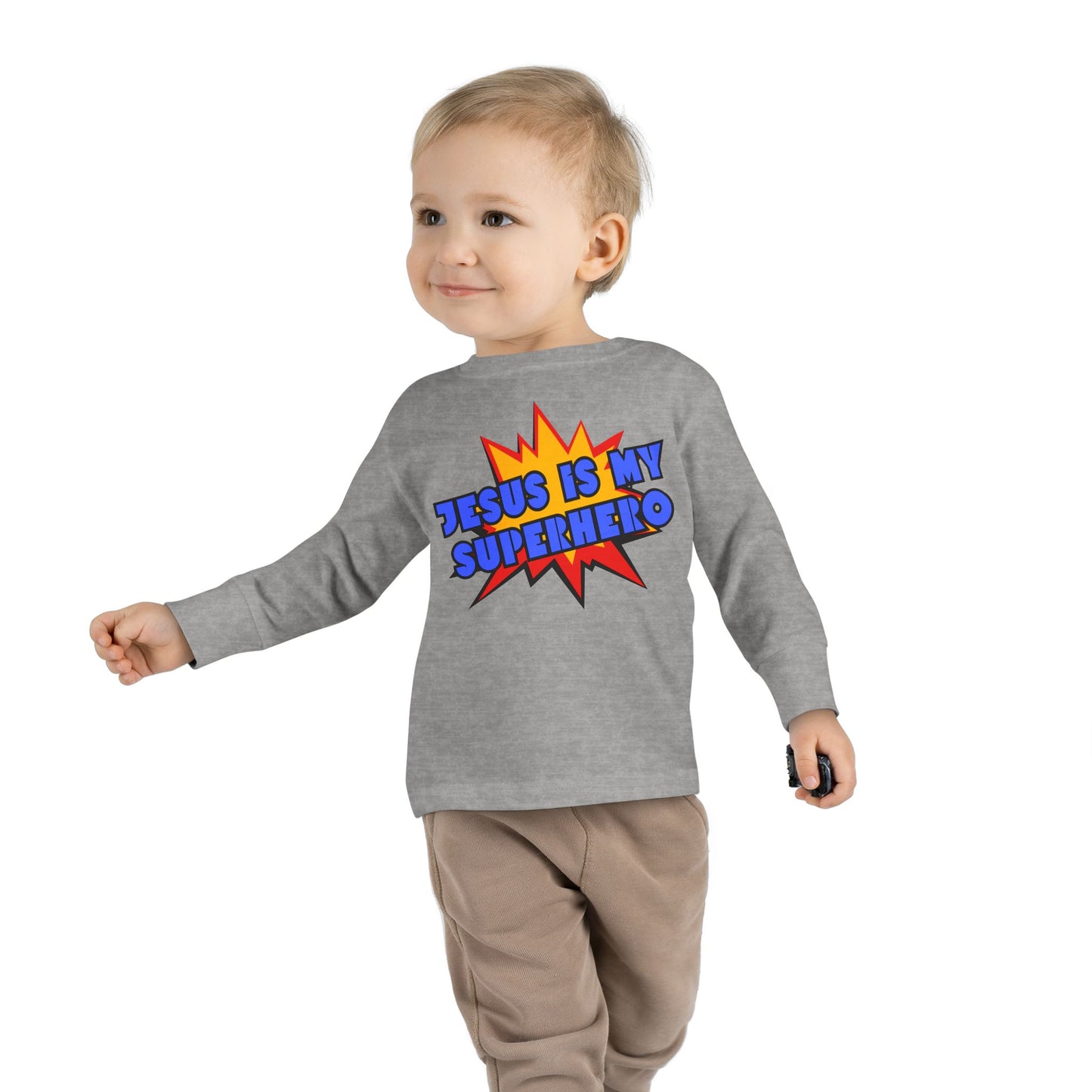 Toddler Jesus Superhero 2T-5T Long Sleeve Shirt
