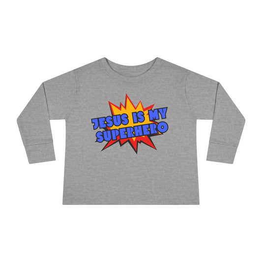 Toddler Jesus Superhero 2T-5T Long Sleeve Shirt
